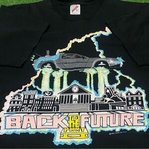 Vintage 90s Back to the Future Part 2 Movie Promo T-Shirt Medium Jerzees Rare